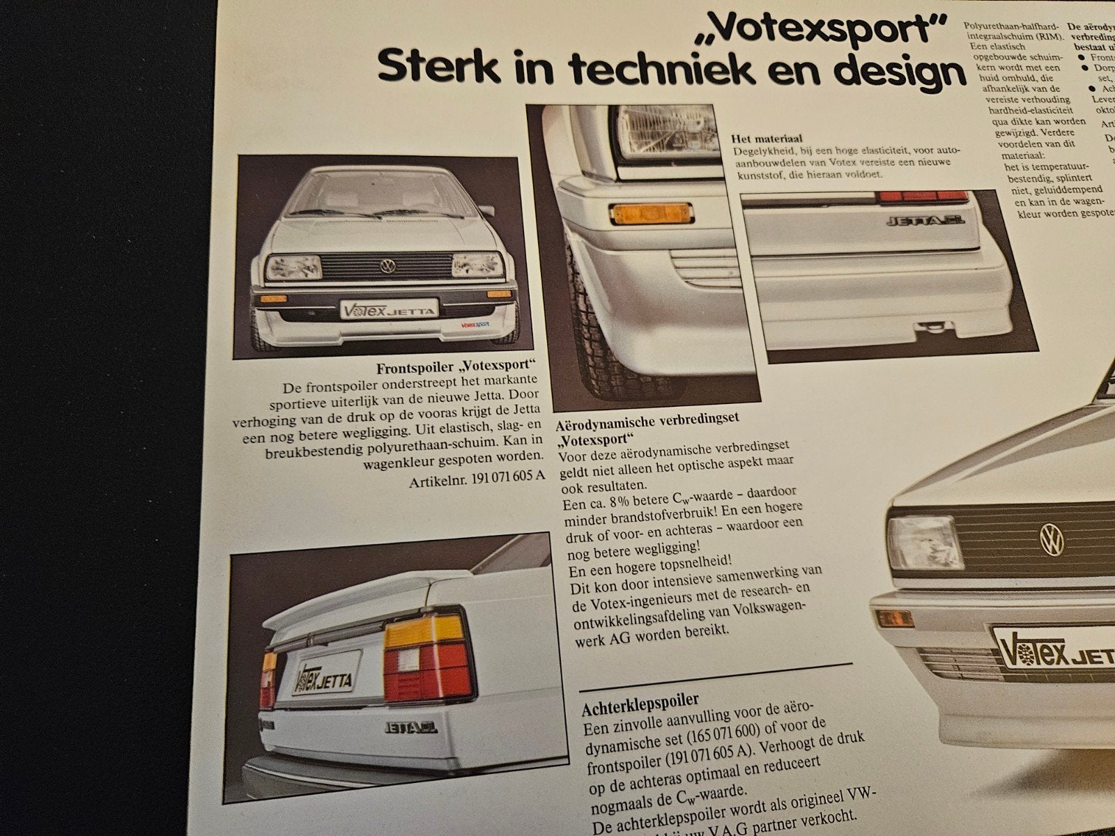 Brochure Volkswagen Jetta Votex accessoires 1084, Ophalen of Verzenden, Zo goed als nieuw, Volkswagen