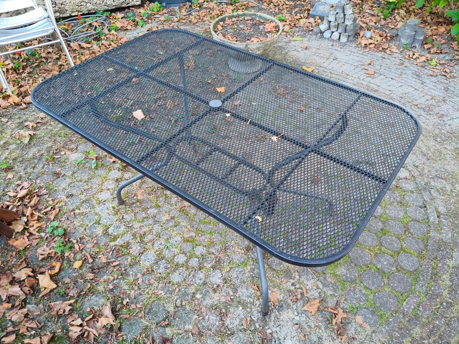 Metalen tuintafel - 145x90 - Rechthoekig - Gebruikt, Ophalen, Gebruikt, Rechthoekig, Metaal