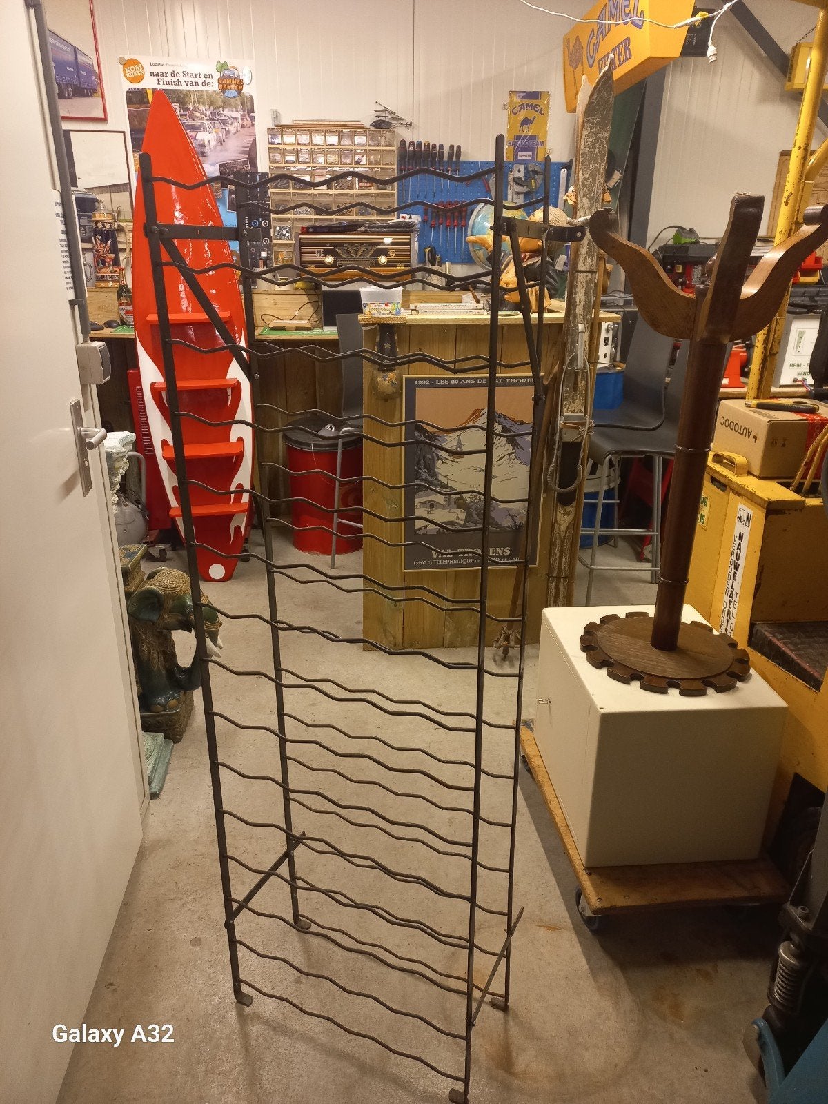 Metalen wijnrek voor 25 flessen of meer, Ophalen, Gebruikt, 25 flessen of meer, 75 – 100