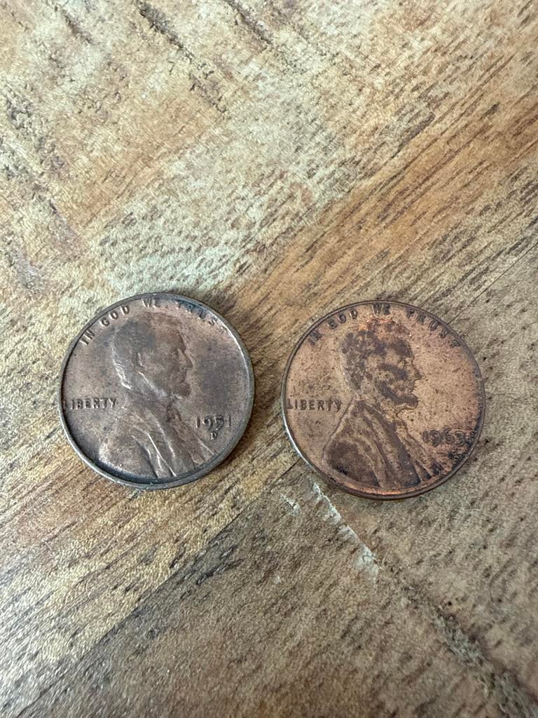Amerikaanse 1 Cent munten - 1951 en 1959, Postzegels en Munten, Munten | Nederland, Ophalen of Verzenden, Overige waardes, Setje