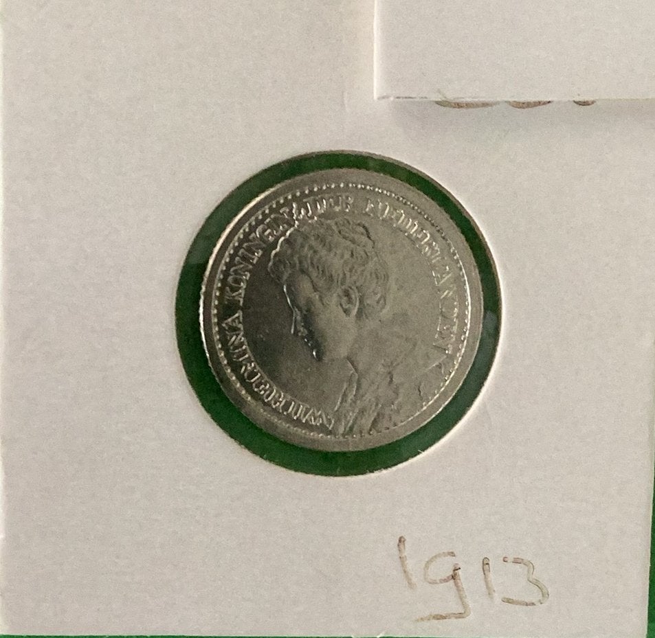 Halve gulden Wilhemina 1913, Postzegels en Munten, Munten | Nederland, ½ gulden, Verzenden, Zilver, Koningin Wilhelmina