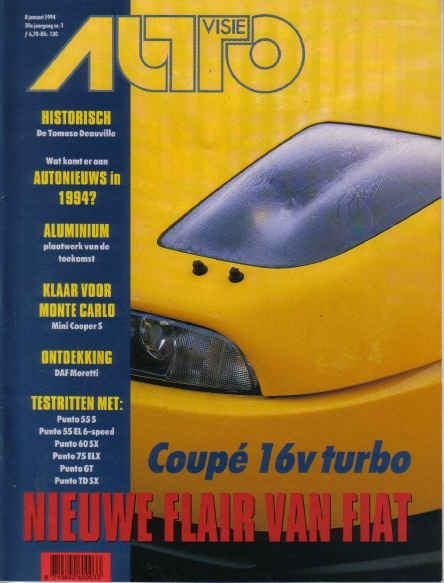 Autovisie 1 1994: Fiat Coupe 16V Turbo - Punto - Mini Cooper, Ophalen of Verzenden, Gelezen, Algemeen