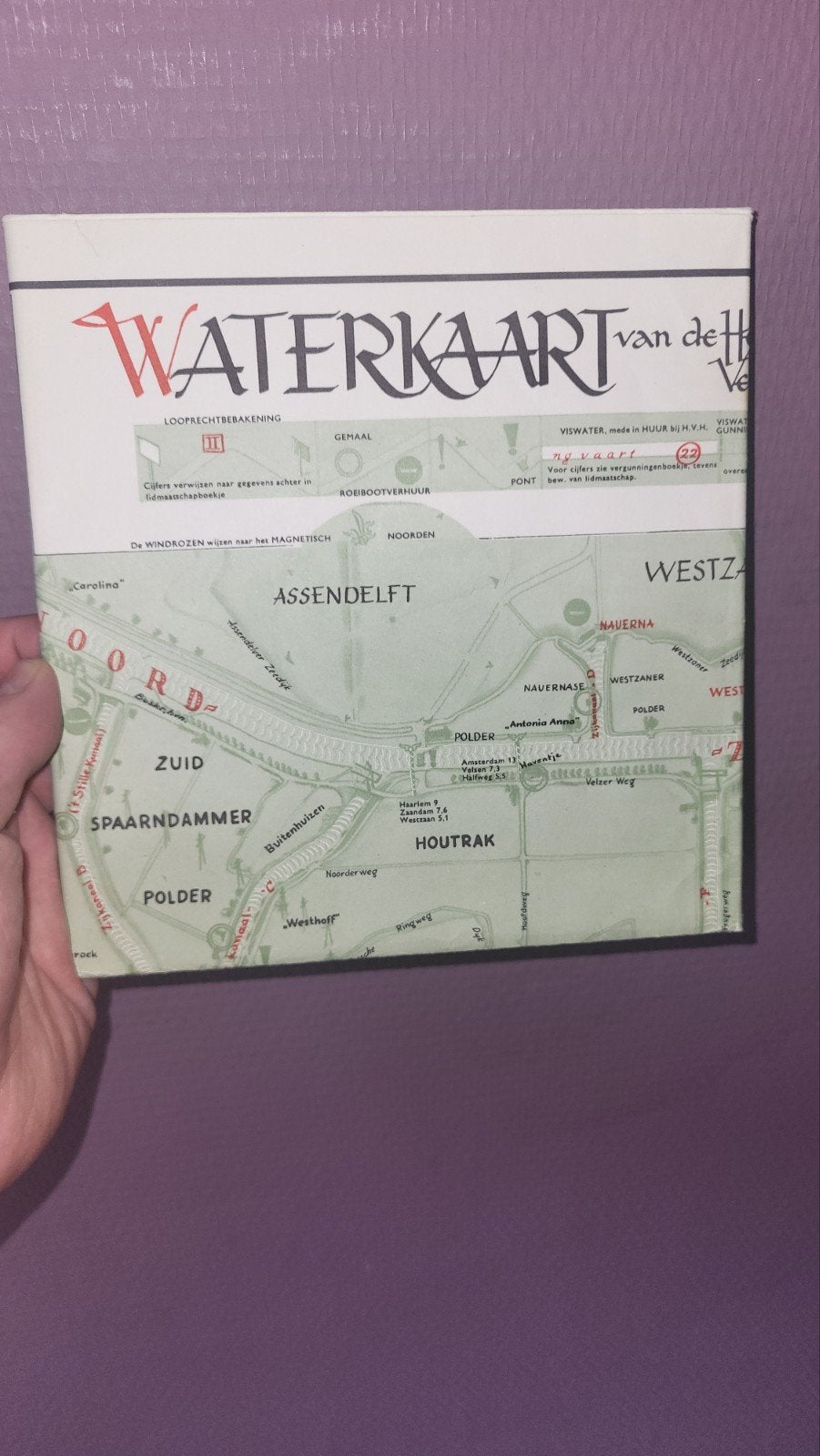 Waterkaart van Haarlem (3e druk 1969), Ophalen of Verzenden, 1800 tot 2000, Nederland, Landkaart