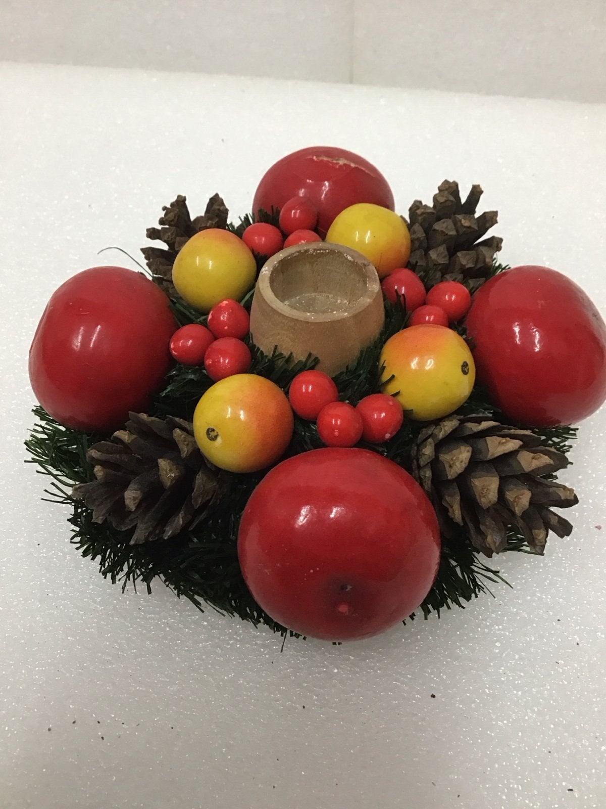 Vintage Kerstkrans kaarsenhouder, Ophalen of Verzenden, Gebruikt