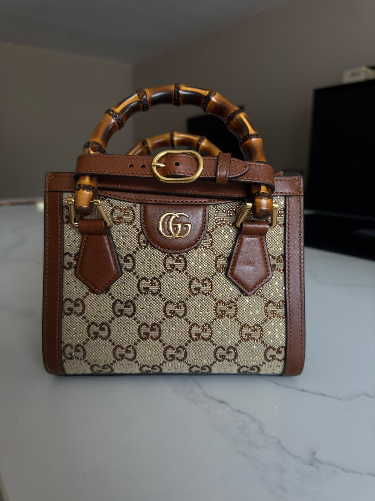 Gucci Bamboo Mini Tas - Zo goed als nieuw, Ophalen, Zo goed als nieuw, Bruin, Handtas