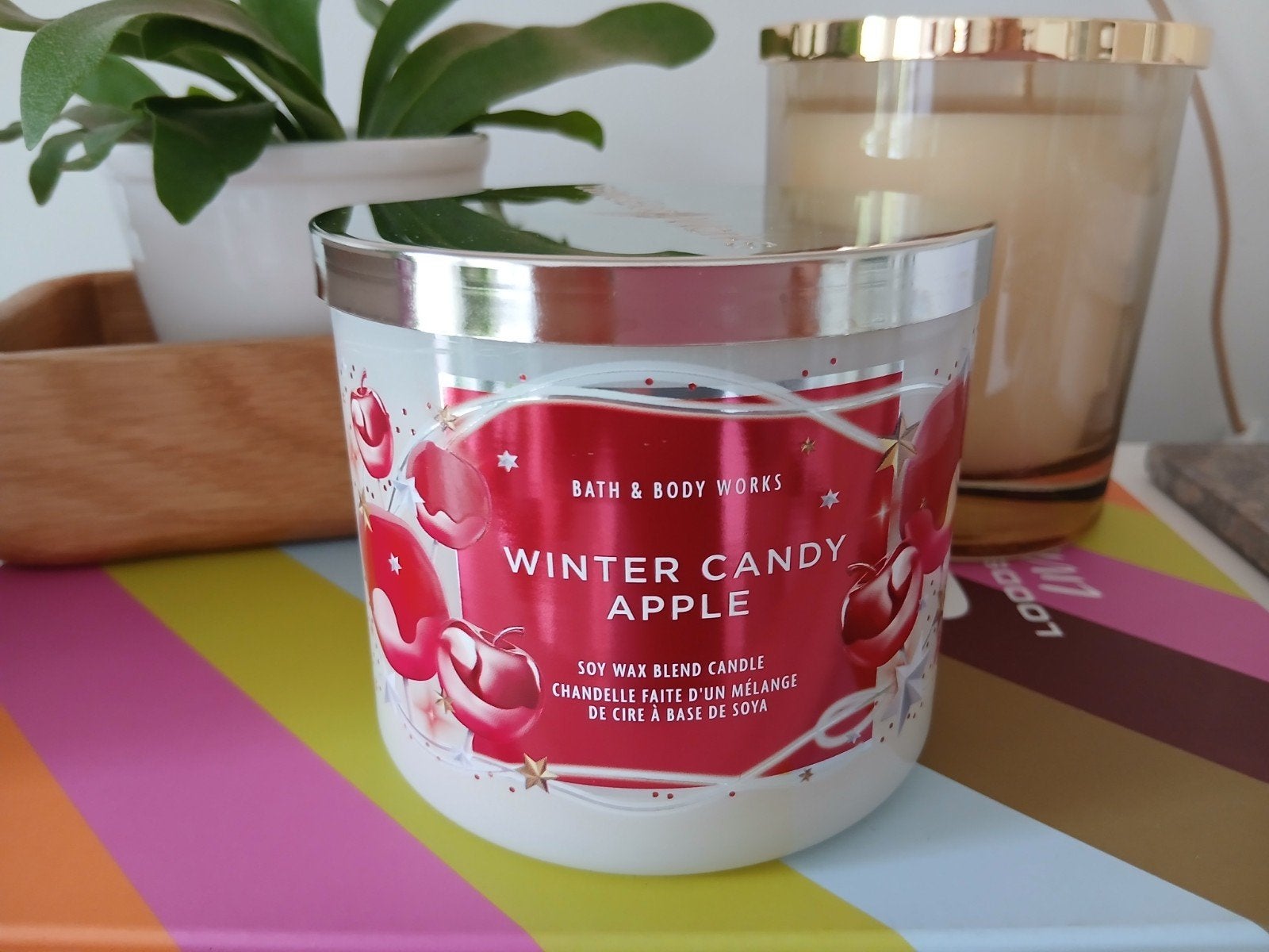 3 Wick candle Bath and Body works Winter candy apple €18,99, Ophalen of Verzenden, Nieuw, Kaars