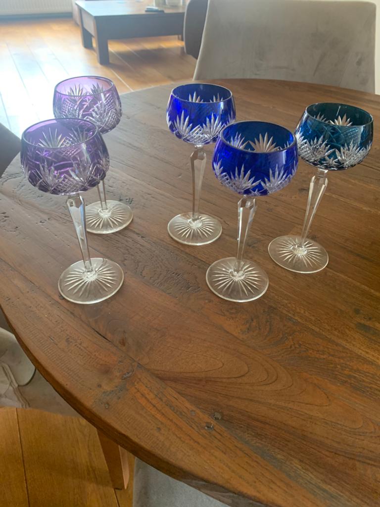Prachtige Kristallen wijnglazen., Antiek en Kunst, Antiek | Glas en Kristal, Ophalen