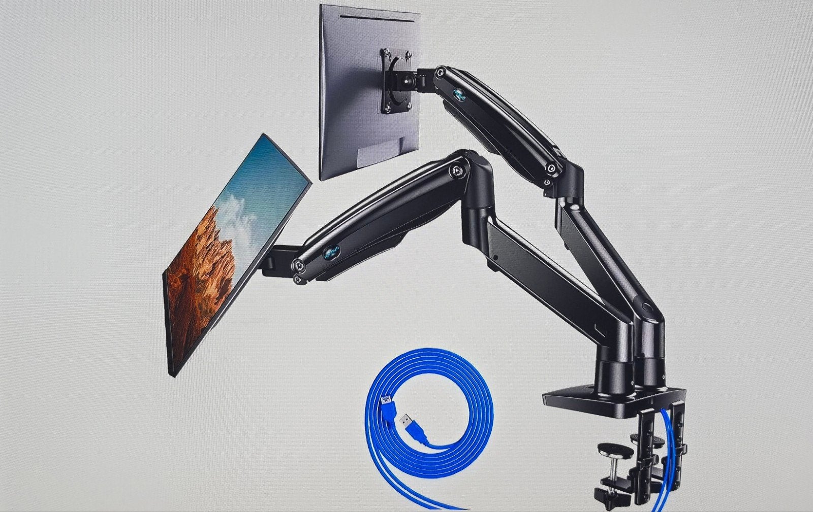Dubbele Monitorarm - Ergonomische Monitorstandaard, Computers en Software, Monitoren, Gaming, Huanuo, Ophalen of Verzenden, Zo goed als nieuw