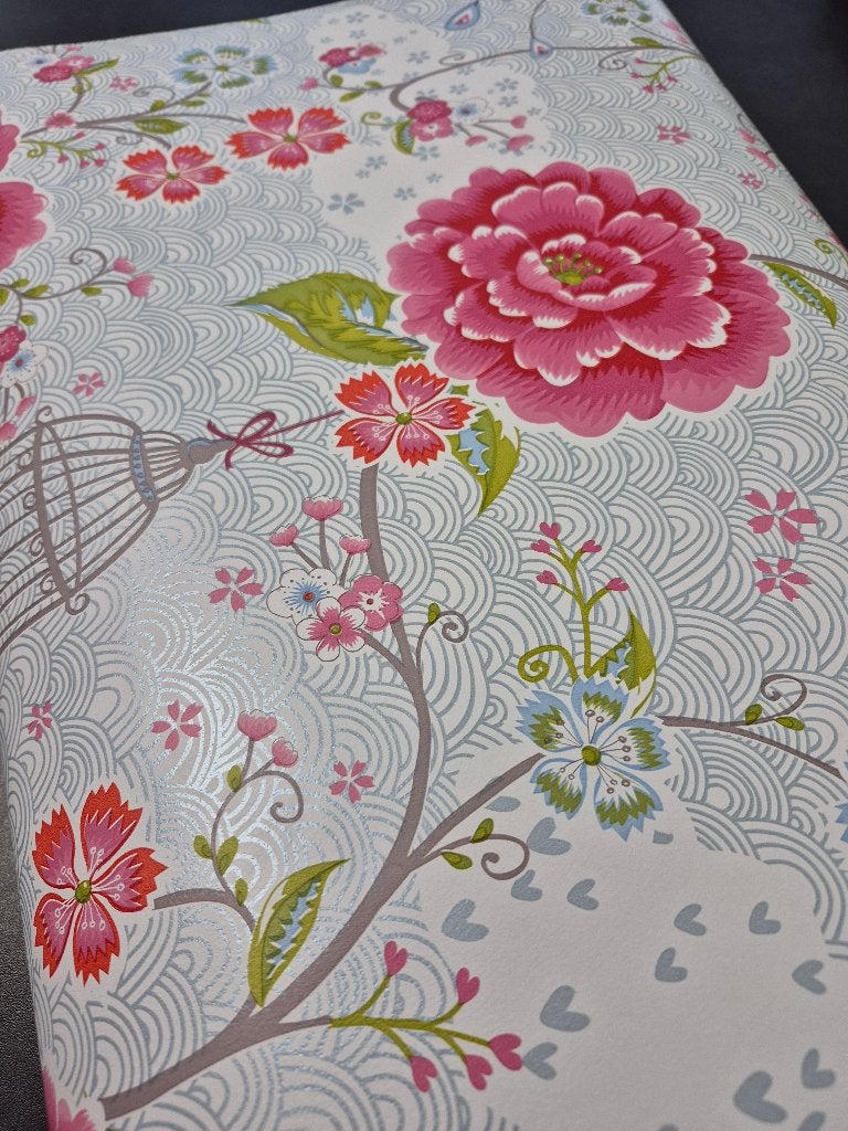 8 mtr PIP behang birds wit voor 25,00, Ophalen of Verzenden, Nieuw