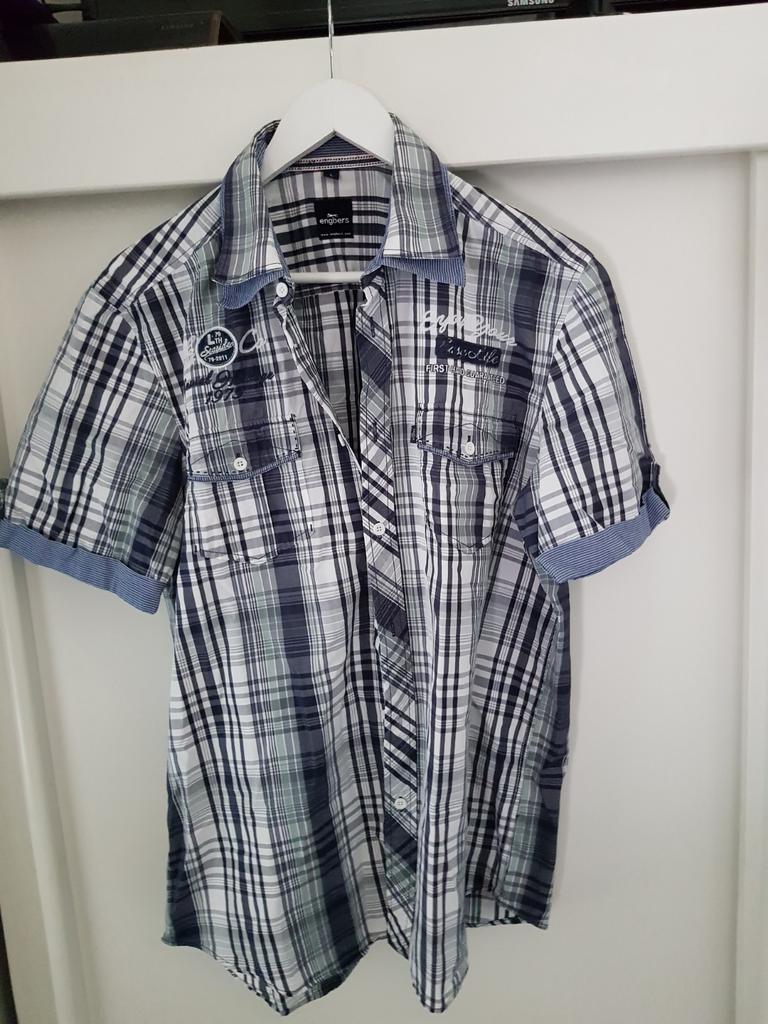 engbers  nieuw overhemd mt l, Verzenden, Nieuw, Blauw, Halswijdte 41/42 (L)