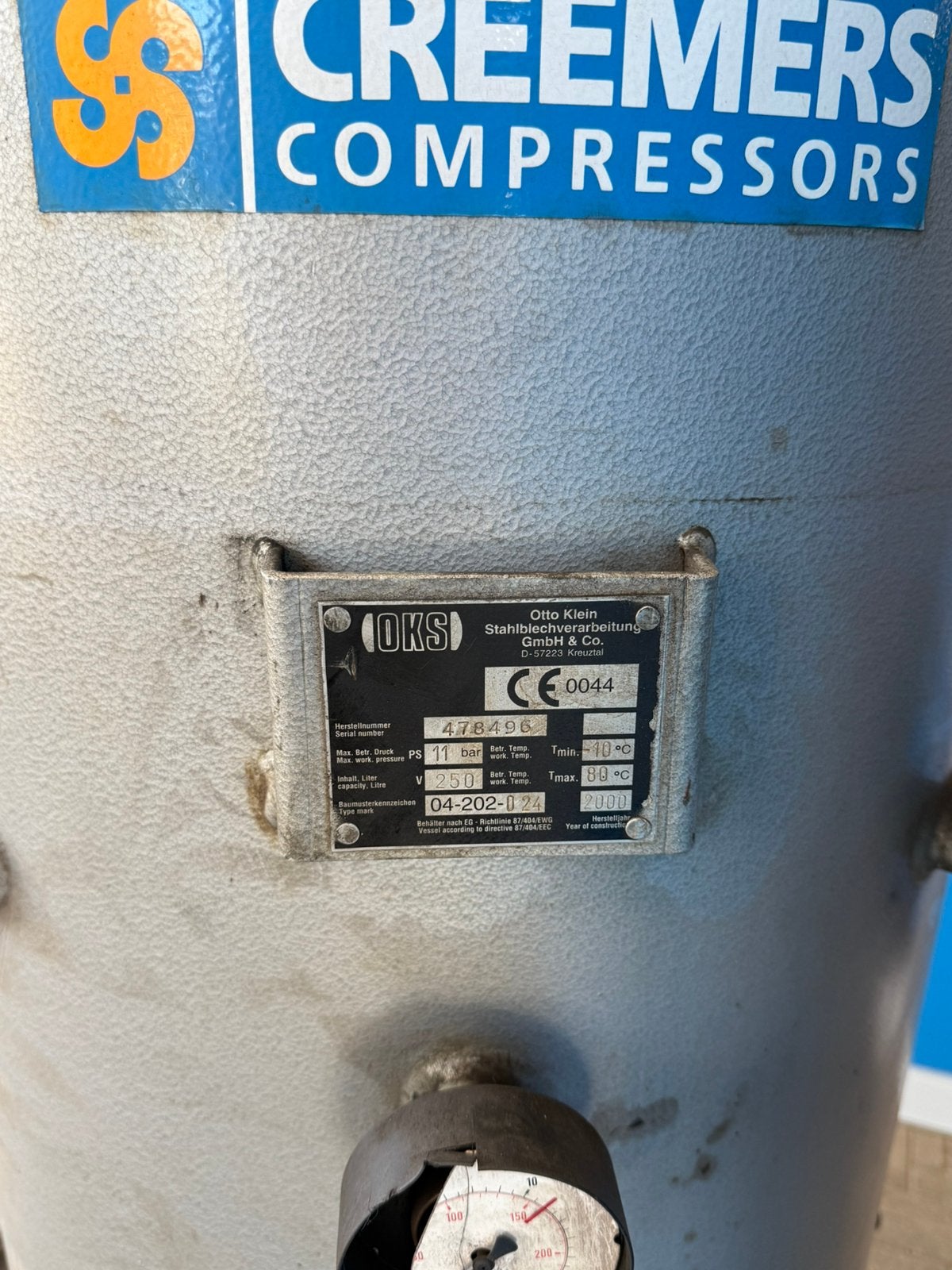 2x luchttank, compressor tank. Creemers en airpress, Ophalen, Creemers, Gebruikt, Dimatech