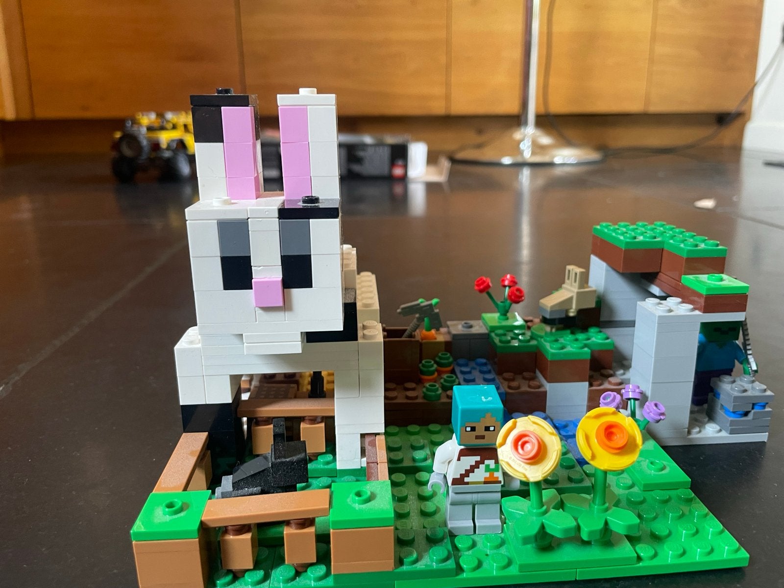 Lego Minecraft 21181 The Rabbit Ranch compleet met doos, Minecraft, Lego, Ophalen of Verzenden, Zo goed als nieuw