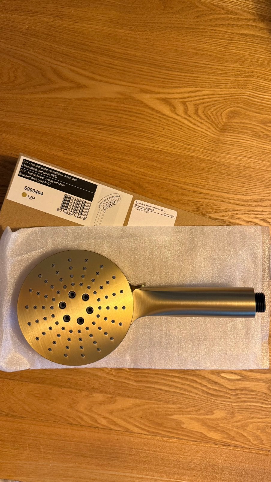 Ivy Bond handdouche 3 standen, geborsteld mat goud pvd NIEUW, Overige merken, Nieuw, Ophalen of Verzenden, Douche-accessoire