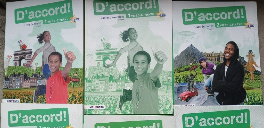 D'ACCORD! 3e ed FRANS VMBO-GT/HAVO SET 1e+2e jaar ALS NIEUW, Boeken, VMBO, Frans, Malmberg, Ophalen of Verzenden