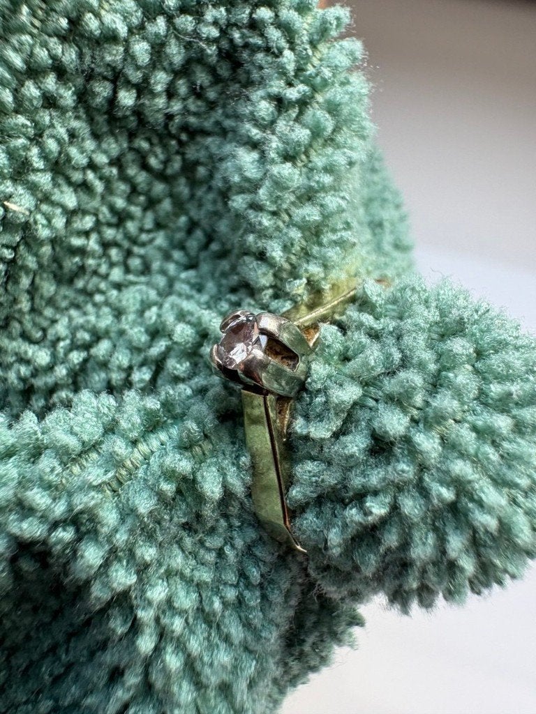 14k gouden solitaire ring met natuurlijke diamant, Ophalen, Nieuw, 17 tot 18, Met edelsteen
