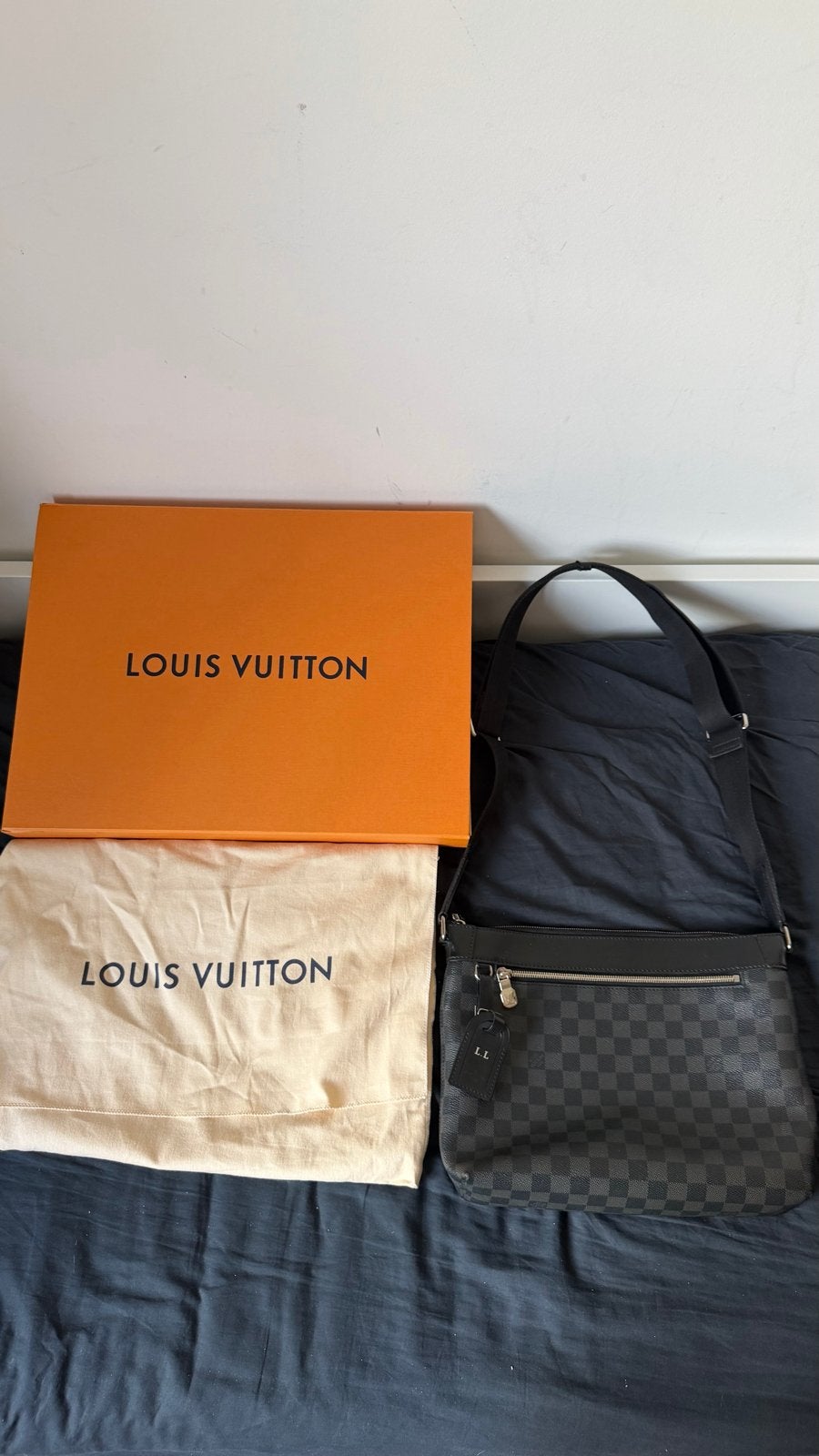 Louis Vuitton Mick PM Damier Graphite – Met Doos & Bon, Ophalen of Verzenden, Gebruikt, Grijs, Schoudertasje