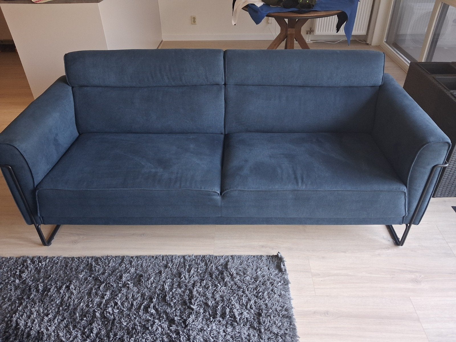 bank donker blauw, Ophalen, Gebruikt, 75 tot 100 cm, Tweepersoons
