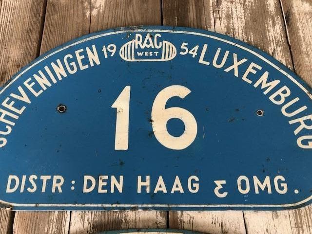 SLS rally schildjes , de eerste uit 1954 en 1955 . voor de v, Ophalen of Verzenden, Gebruikt, Auto's