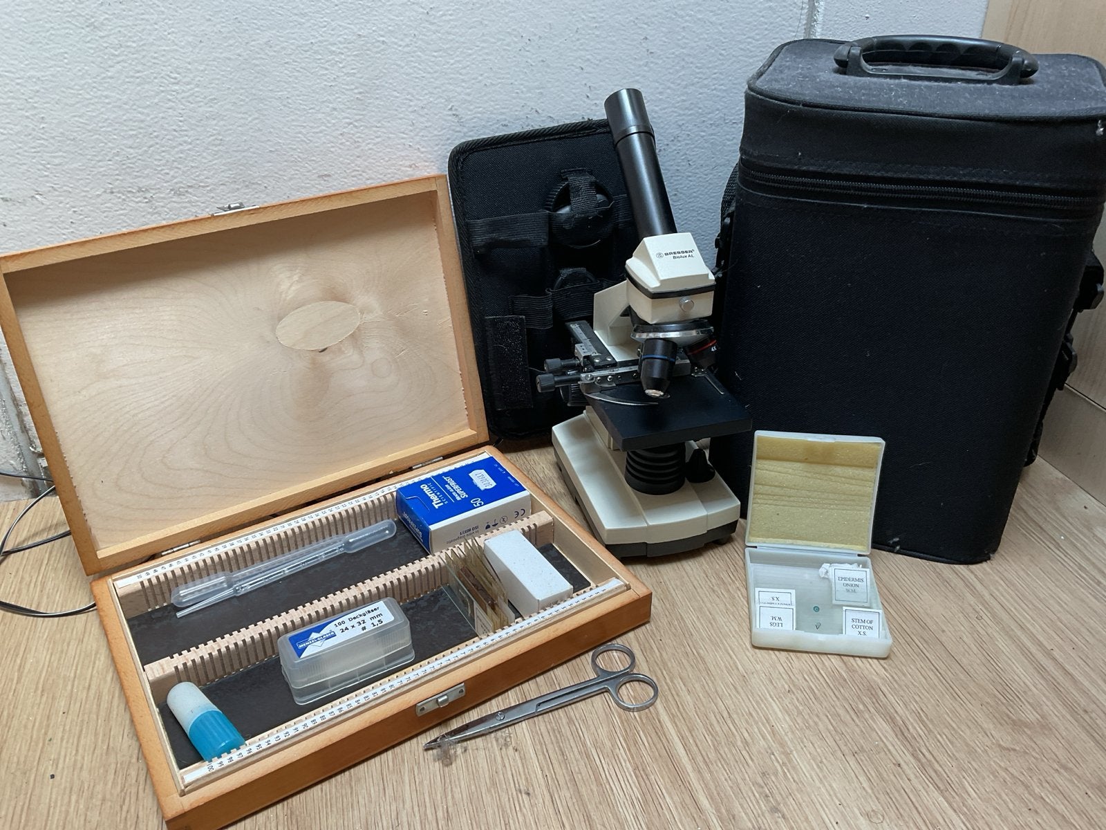 Bresser Biolux AL Microscoop met accessoires, Ophalen, Gebruikt, 400x tot 1000x, Biologische microscoop