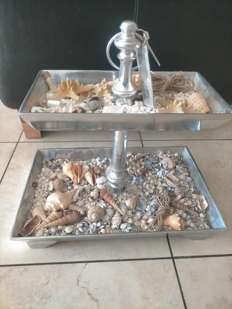 Decoratieve etagere met schelpen en zeesterren Rivièra Maiso, Ophalen, Overige stijlen, Zo goed als nieuw, Metaal