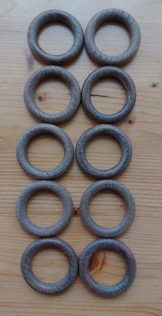 20 houten gordijnringen te koop, Ophalen of Verzenden, Gebruikt, Bruin
