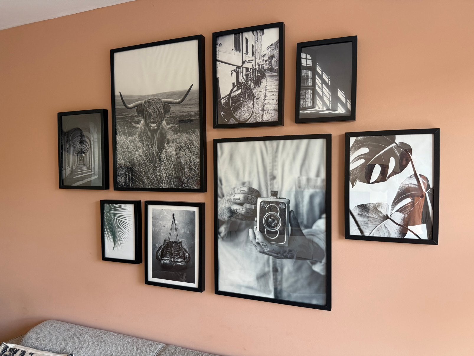 IKEA Ribbä fotolijsten met Posters zwart/wit, Ophalen, Zo goed als nieuw, Wit