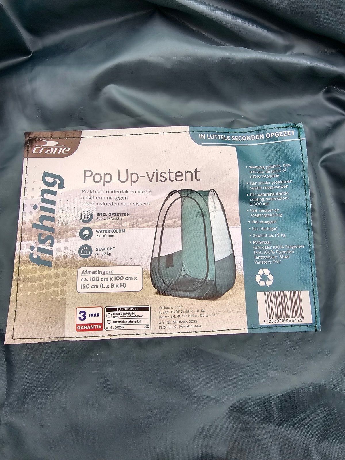 Pop-up vistent - Snel op te zetten en compact, Ophalen, Zo goed als nieuw, Tot en met 2