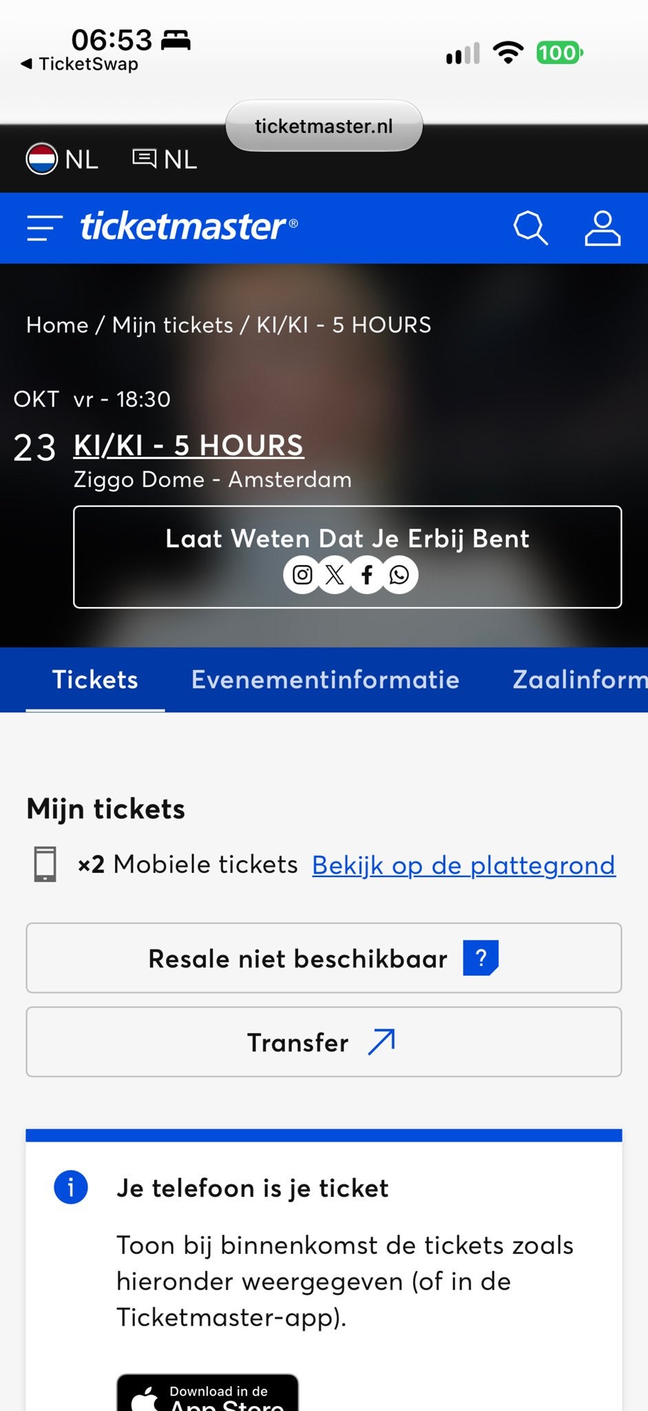 2 kaartjes Ki/Ki in Ziggo Dome vrijdag 23 oktober, Tickets en Kaartjes, Twee personen, Oktober