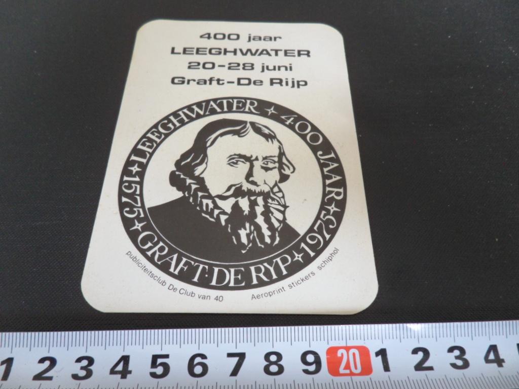 sticker 400 jaar LEEGHWATER  Graft - De Rijp 1575 - 1975, Ophalen, Zo goed als nieuw