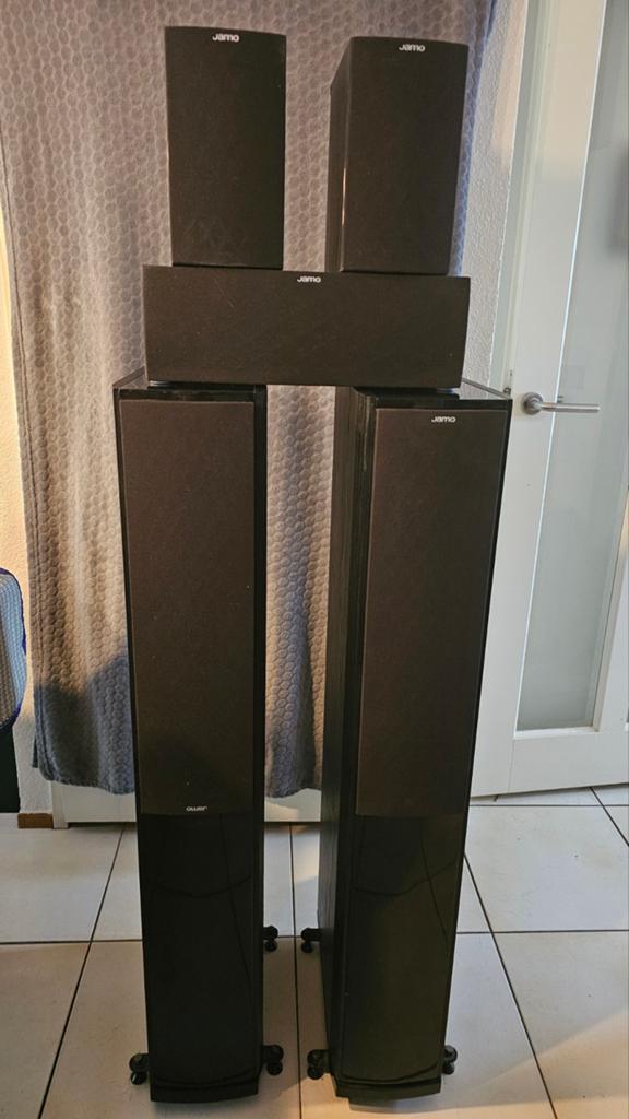 Jamo S608 Home Cinema Luidsprekers Set, Ophalen, Gebruikt, Complete surroundset, 120 watt of meer