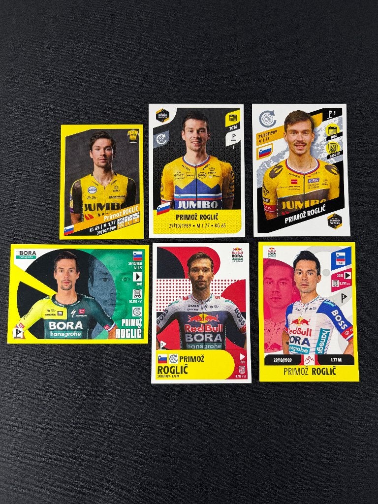 6x Primoz Roglic Panini Tour de France 2019-2026 Stickers, Verzenden, Zo goed als nieuw, Overige sporten, Poster, Plaatje of Sticker