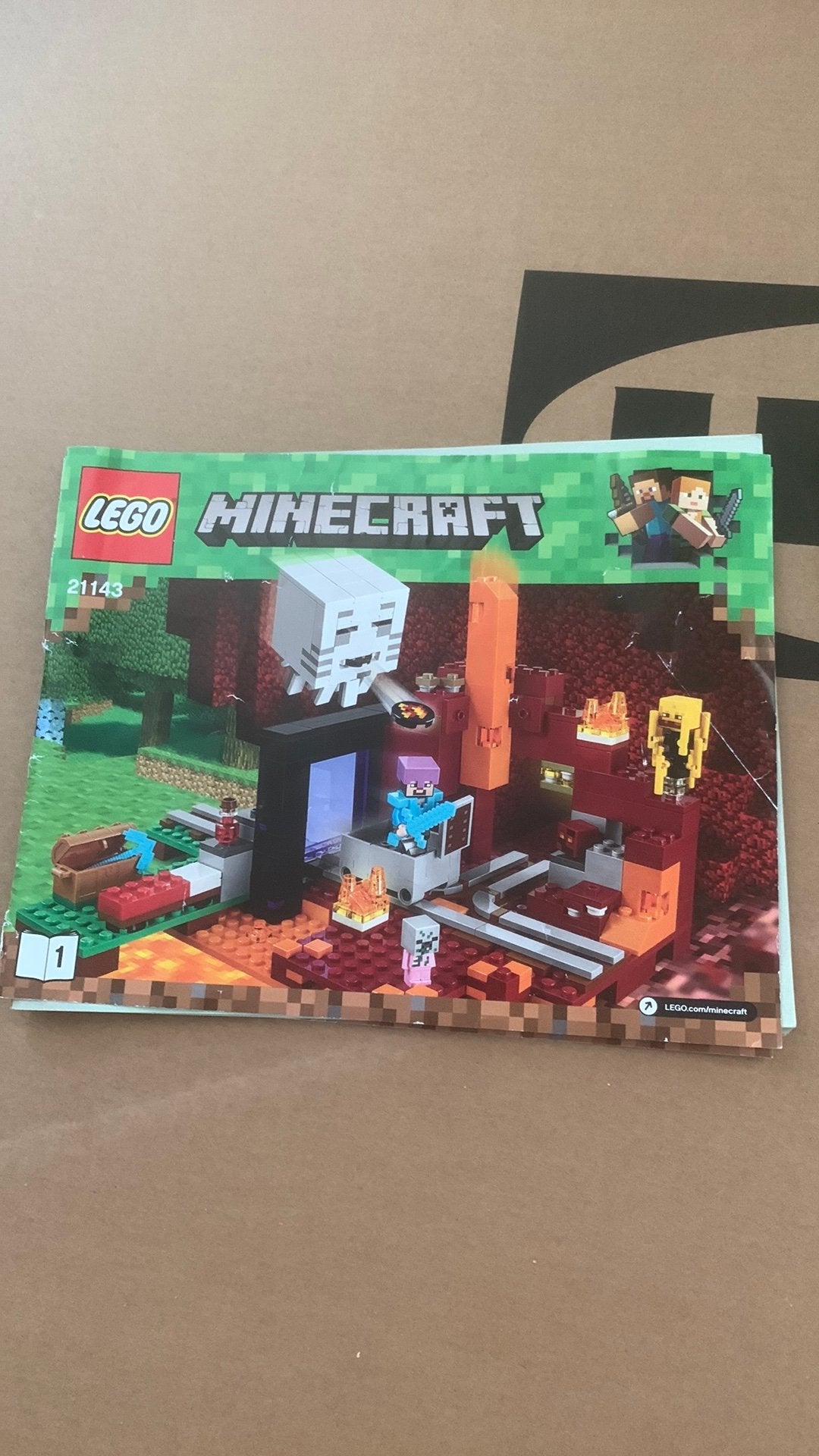 Lego Minecraft De Netherportaal 21143 - Complete set, Kinderen en Baby's, Speelgoed | Duplo en Lego, Zo goed als nieuw, Lego, Complete set