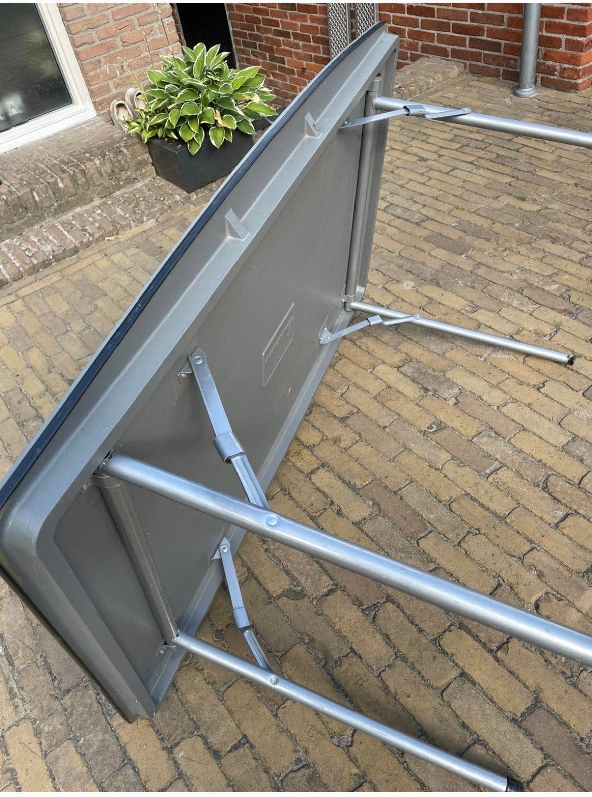 Isabella tuintafel 90x140 cm - Opvouwbaar, Tuin en Terras, Ophalen, Gebruikt, Rechthoekig, Metaal