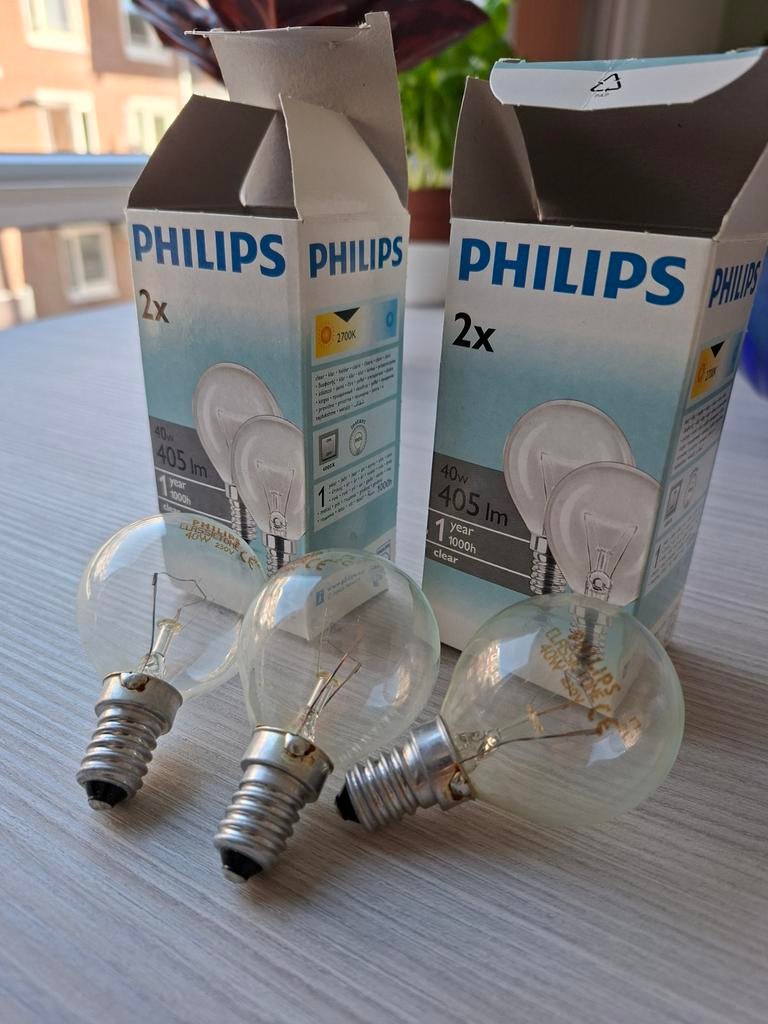 Philips Gloeilampen E14 40W 405lm Helder (3 stuks), 30 tot 60 watt, Gloeilamp, E14 (klein), Nieuw