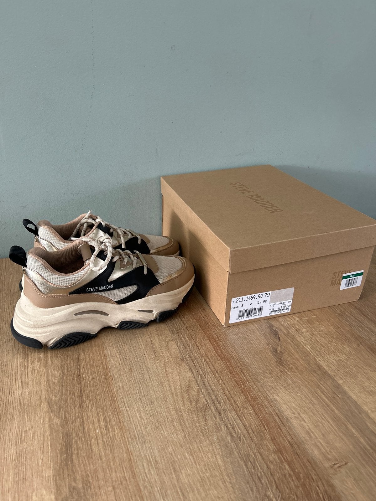 Steve Madden sneakers maat 38, Beige, Ophalen of Verzenden, Sneakers of Gympen, Zo goed als nieuw