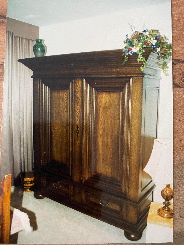 Prachtige eiken houten kast, Ophalen, Gebruikt, Met deur(en), 200 cm of meer