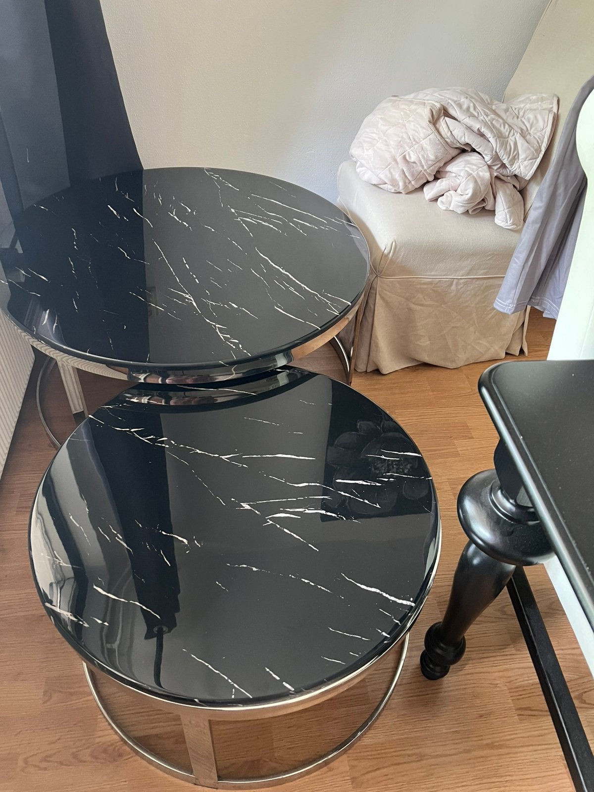 2 Salontafels, Huis en Inrichting, Tafels | Salontafels, Ophalen, Zo goed als nieuw, Rond, 50 tot 100 cm