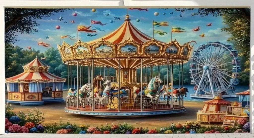 prachtig groot kermis decordoek  3.5 meter breed, Ophalen of Verzenden, Nieuw
