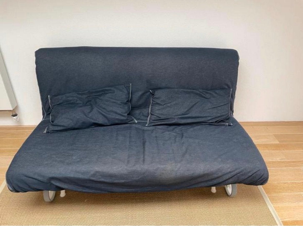 IKEA Slaapbank 2-persoons donkerblauw, Ophalen, Gebruikt, Tweepersoons, Blauw
