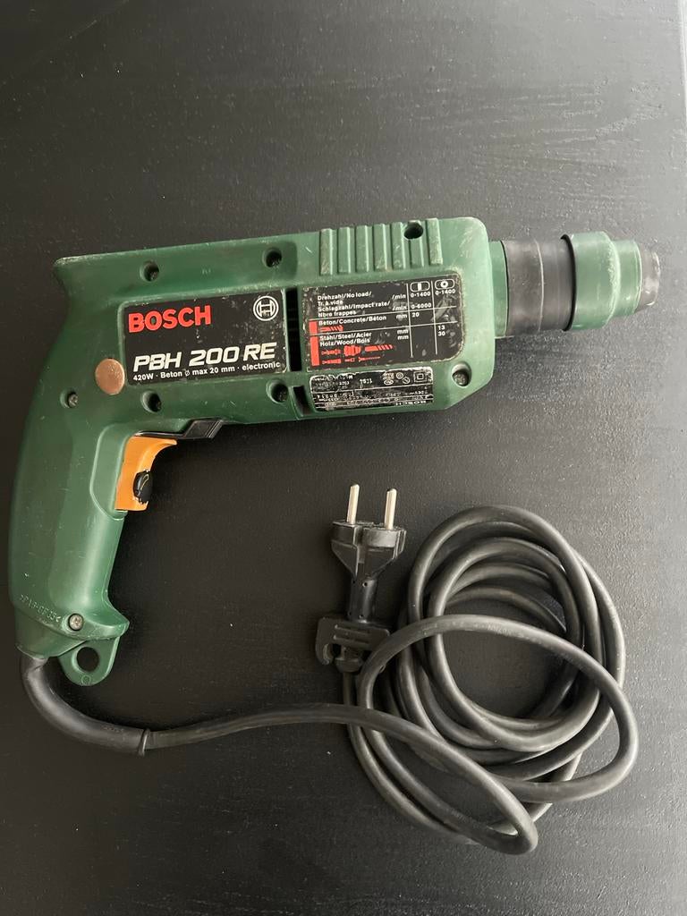 Bosch PBH 200 RE Boorhamer - 420W, Gebruikt, Gebruikt, Boor- en/of Breekhamer, Ophalen of Verzenden, Klopboormechanisme