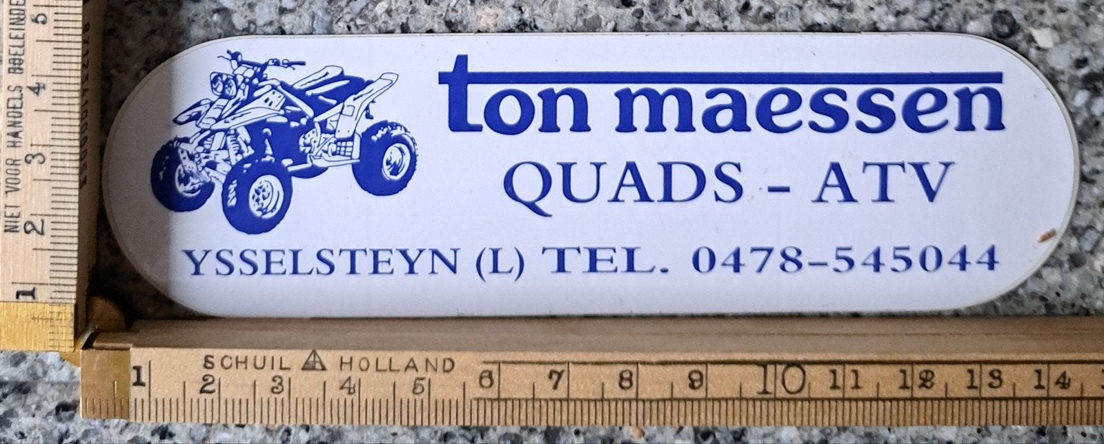 Vintage sticker Ton Maessen Quafs-ATV Parts, Ophalen of Verzenden, Zo goed als nieuw, Auto of Motor