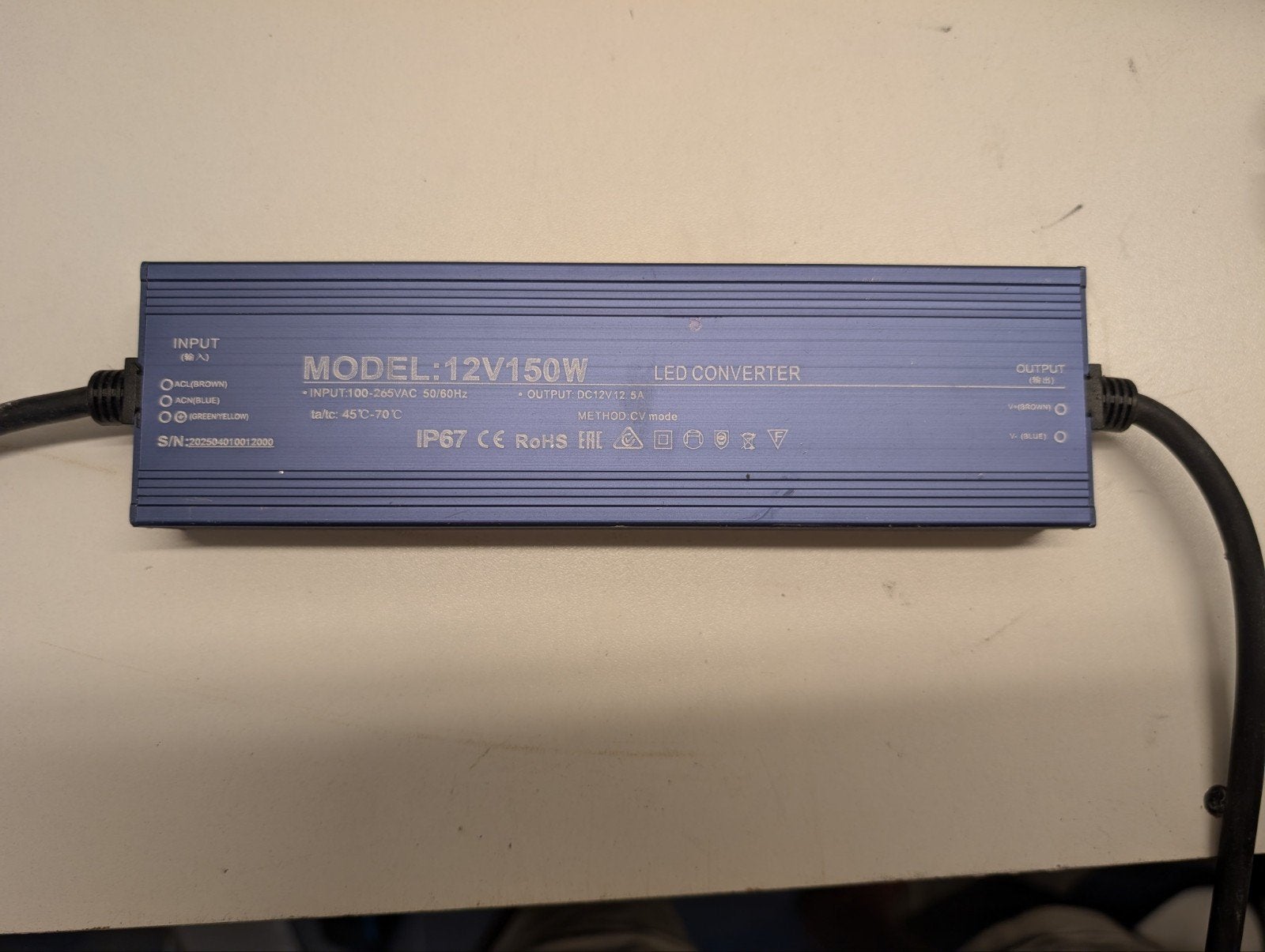 Waterdichte LED Driver / Voeding 12V 150W (IP67), Hobby en Vrije tijd, Ophalen of Verzenden, Zo goed als nieuw