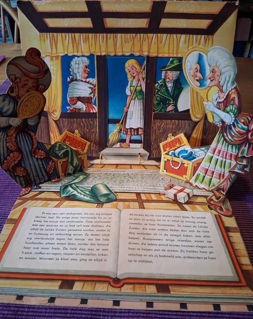 Vintage Assepoester Pop-up Boek - Sprookjes Klassieker, 3 tot 4 jaar, Kubasta, Ophalen of Verzenden, Zo goed als nieuw