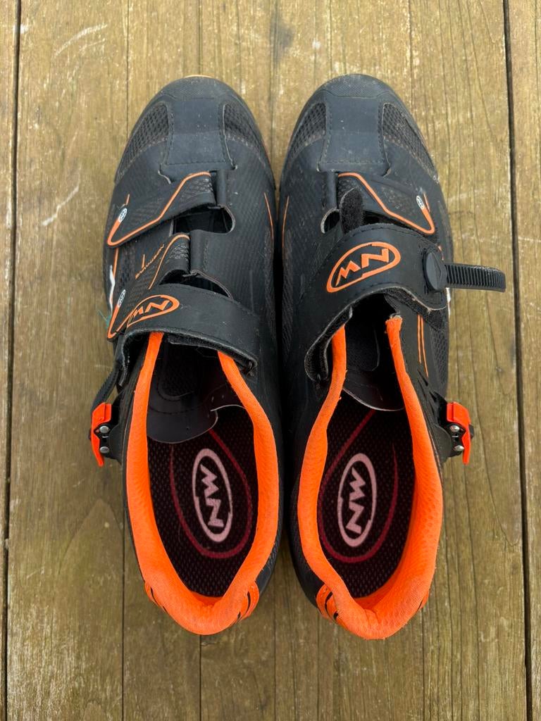 Northwave MTB fietsschoenen zwart/oranje – maat 47, Ophalen, Gebruikt, Schoenen, Heren