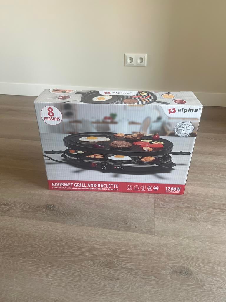 Alpina Gourmet Grill en Raclette 8 personen, Ophalen of Verzenden, Nieuw, 8 personen of meer