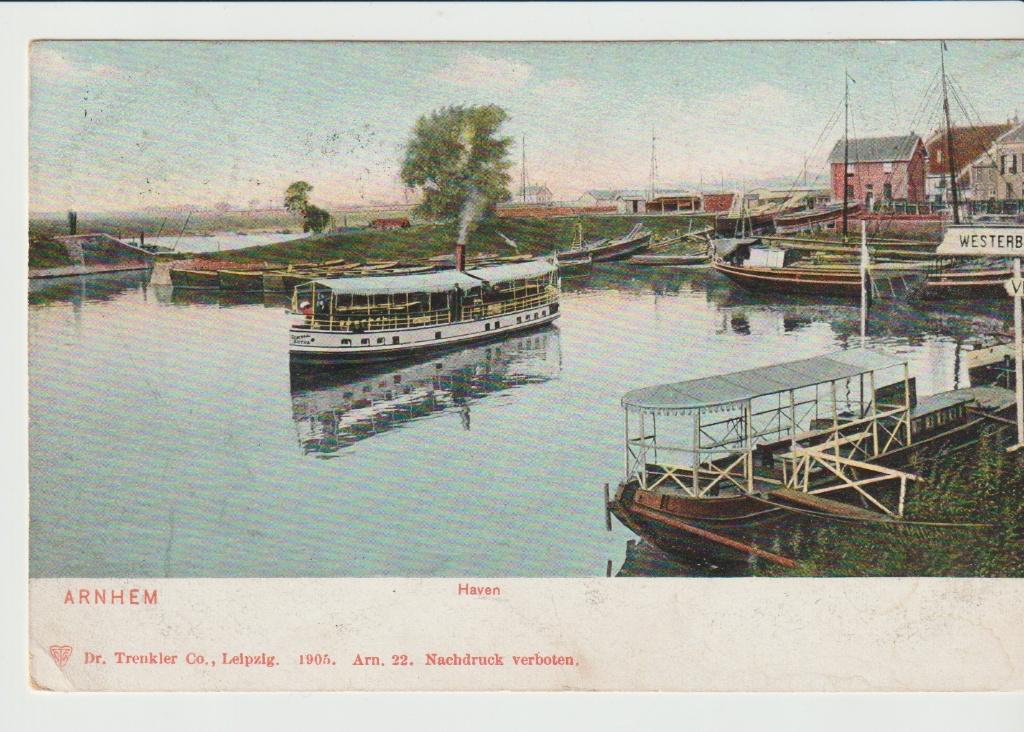 Arnhem Haven met schepen, Ophalen of Verzenden, Voor 1920, Gelopen, Gelderland