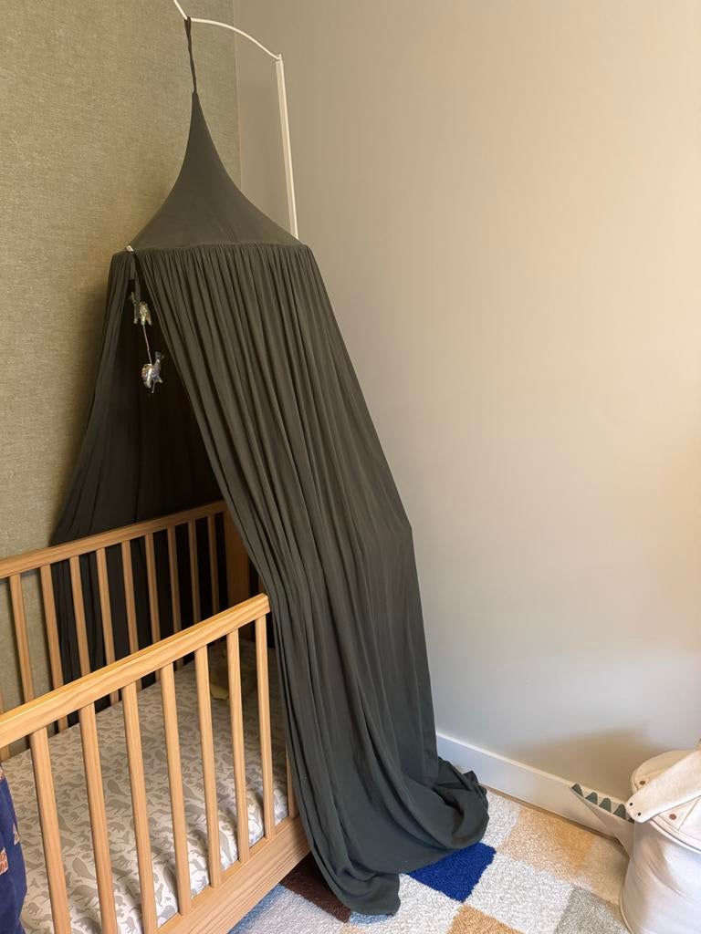 Donkergroene klamboe no. 74 voor baby + klamboehouder, Kinderen en Baby's, Kinderkamer | Inrichting en Decoratie, Ophalen of Verzenden