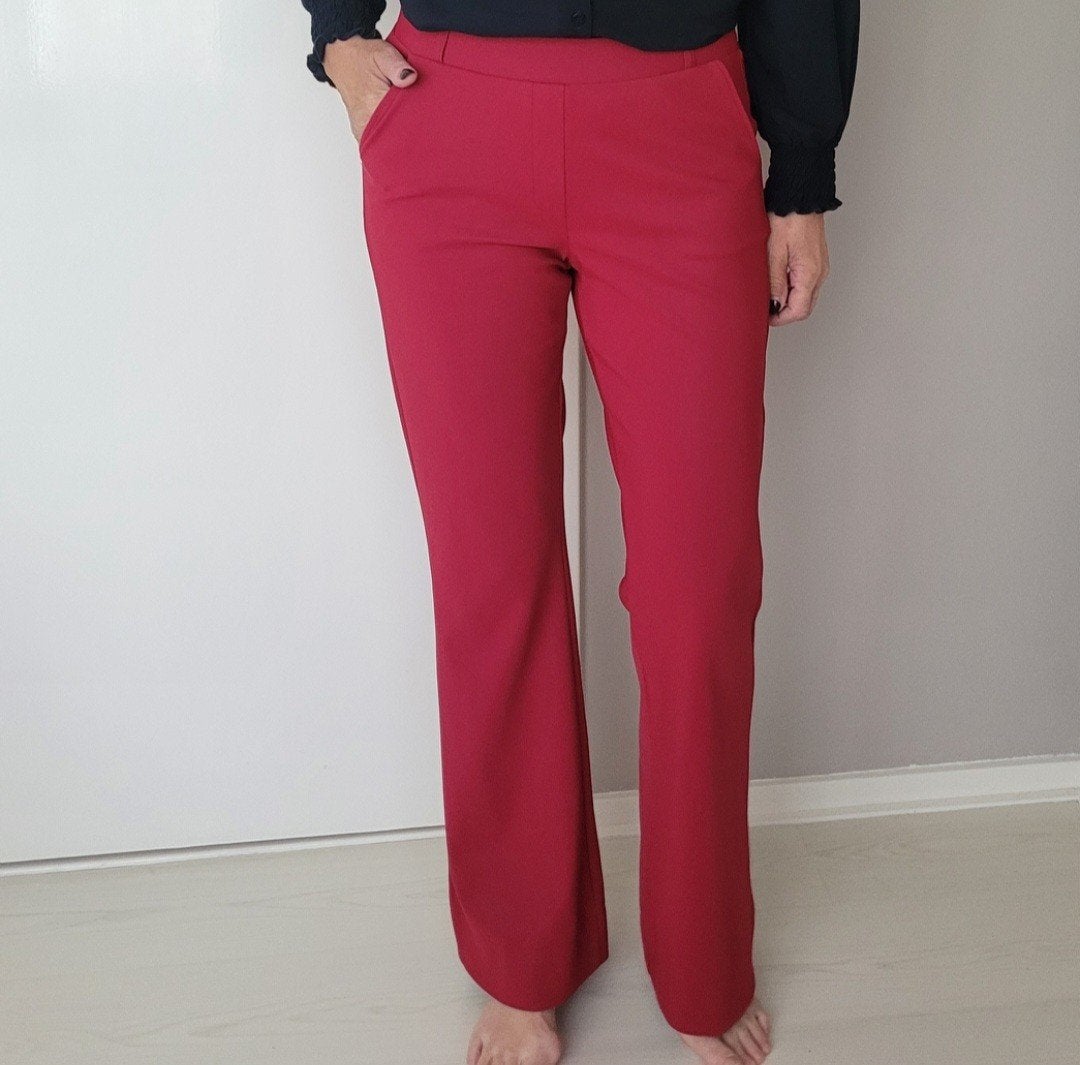 Studio Anneloes Flair Bonded broek M Rood Dikke Travelstof, Kleding | Dames, Maat 38/40 (M), Studio Anneloes, Verzenden, Zo goed als nieuw