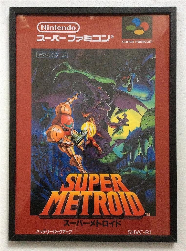 SUPER METROID Famicom Retro Arcade Poster in Lijst