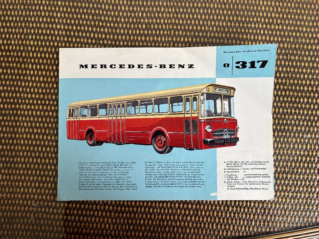 Mercedes-Benz O 317- Reclamebrochure - Ca 1960, Ophalen of Verzenden, Gelezen, Mercedes